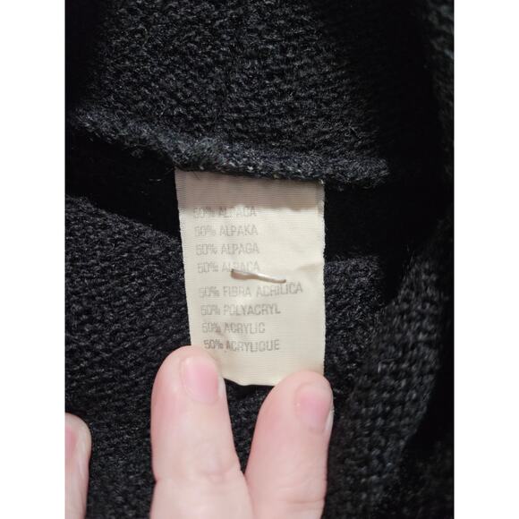 Vintage Alpaca Wool Striped Women's Sweater Dress Turtleneck Cowl Neck Size M - Picture 2 of 7